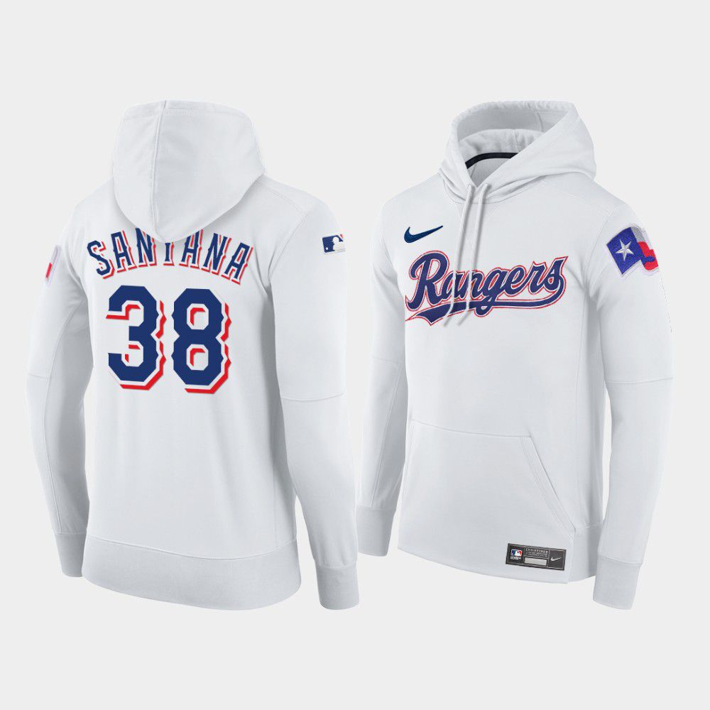 Men Texas Rangers #38 Santana white home hoodie 2021 MLB Nike Jerseys